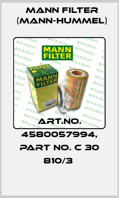 Art.No. 4580057994, Part No. C 30 810/3 Mann Filter (Mann-Hummel) - Vendas  em Brasil
